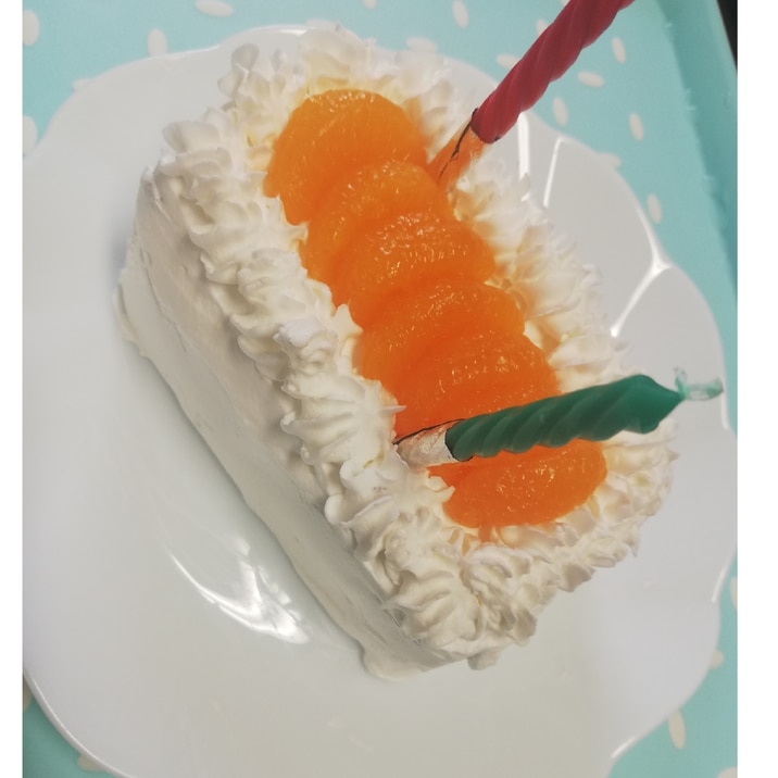 カステラで誕生日ケーキ